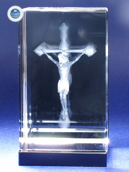 3Dクリスタル キリストと十字架 写真版